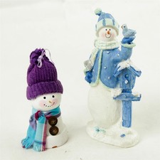 Lot of 2 Resin Snowman Figurines