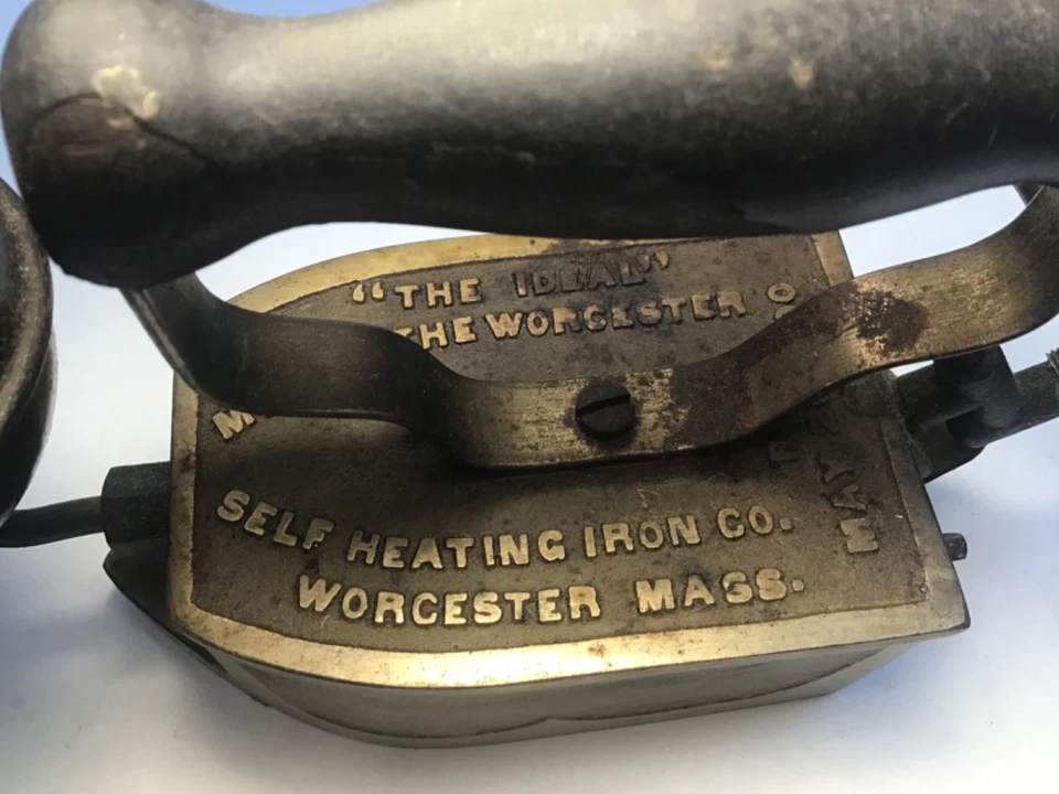 ANTIGUO/DE COLECCIÓN MORROW CURTIS 1890 PATENTE HIERRO TRISTE WORCESTER AUTOCALENTAMIENTO ANTIGUO Foto 2 de 4