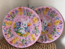 2 Pink Easter Scalloped Plastic Cookie Bowl T...
