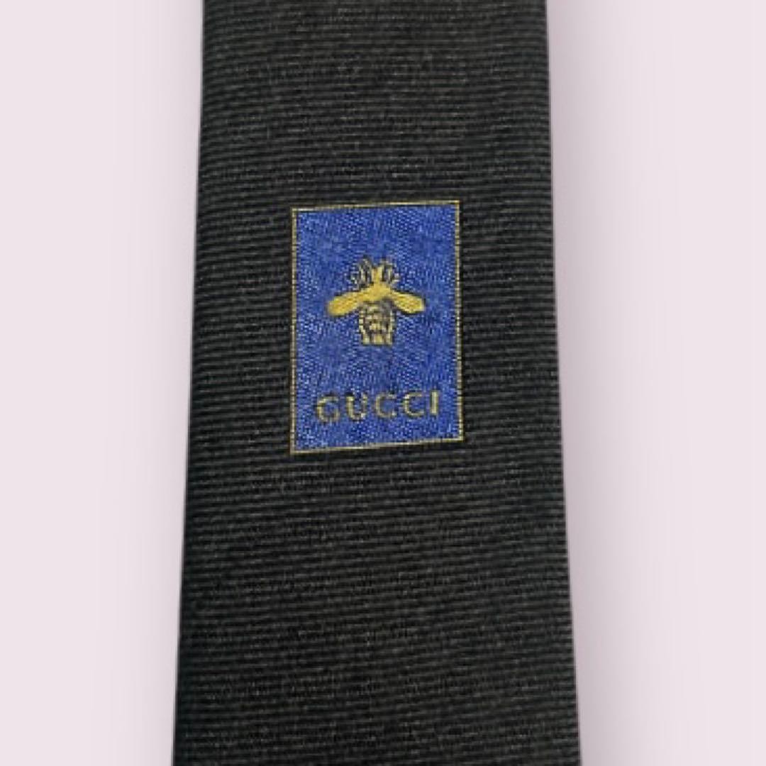Gucci Necktie Tie 100% Silk Dark Brown G Logo Bee 2.8 inches From Japan thumbnail 24
