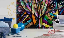 3D Graffiti Self-adhesive Removeable Wallpaper Wall Mural Sticker 81