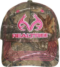 Realtree 3D Pink Logo Hunting Camo Cap Hat Visor, RT Edge, Ladies Fit,... 