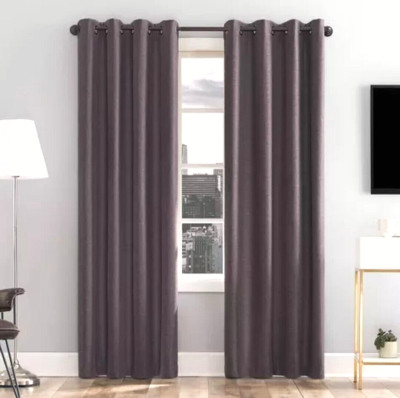 1pc 50 x 96  Sun Zero Tyrell Tonal Texture Draft Shield Curtain Panel Purple