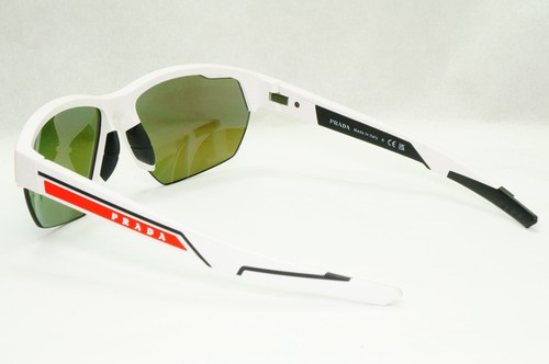 Prada Sunglasses White Blue Mirror Wrap Sport Red Stripe PS03YS SPS 03Y AAI-08R - 第 8/12 張圖片