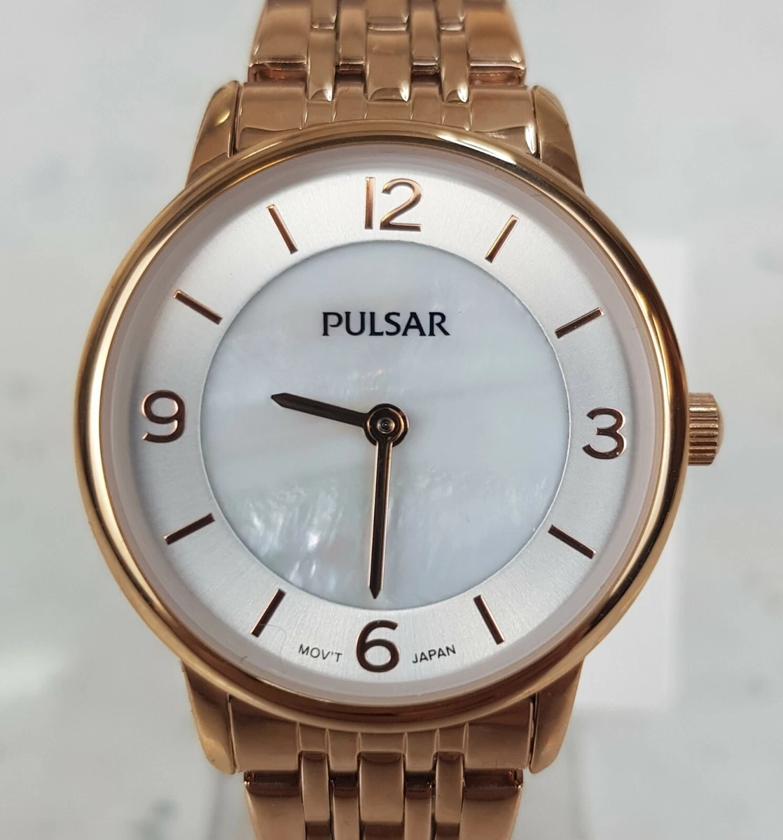 Pulsar Ladies Dress Watch M.O.P Dial WR PRW028 Rose Gold Plated