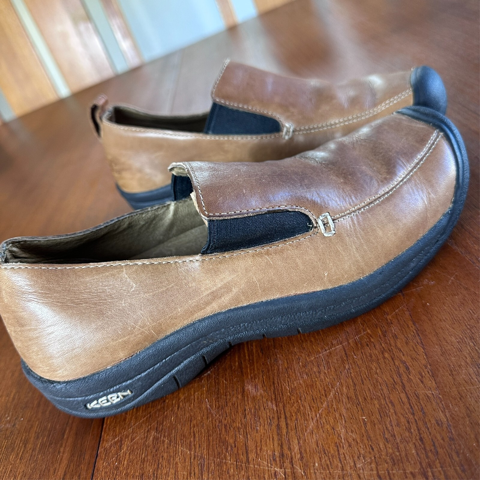 Mocassini comodi Keen Style #5364 Verona in pelle marrone elasticizzati taglia 7 5