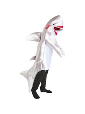 Great White Shark Costume Men Women One Size Shark Suit with Hood Halloween Fun