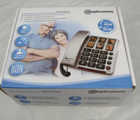 Amplicomms BigTel 40 Plus 40+ Silver Corded Big Button Elderly Amplified Phone