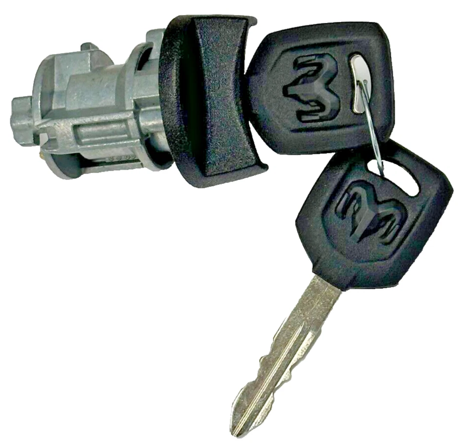 Cilindro de bloqueo de interruptor de llave de encendido Chrysler Dodge OEM 703718 con 2 llaves con logotipo Ram Foto 2 de 4