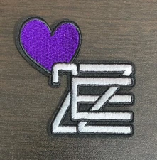 2 EZ Purple Heart Love Embroidered Iron On Patch