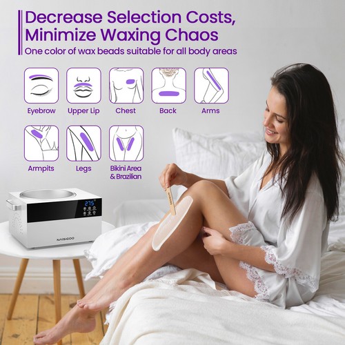 Professional Wax Warmer Heater Hair Removal Depilatory Waxing Kit Beans Sticks
