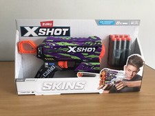 Zuru X Shot Skins Flux Crucifer Purple Green Camo Air Pocket Gun Boys Childrens