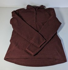 Fjall Raven Kanken Fleece Quarter Button Women's Large Red Brown