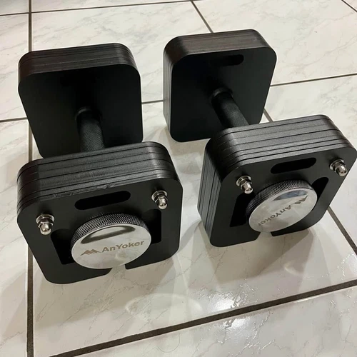 Anyoker Adjustable Square Dumbbell Pair Set (9-55 lbs) Quicklock Hoist Inspired