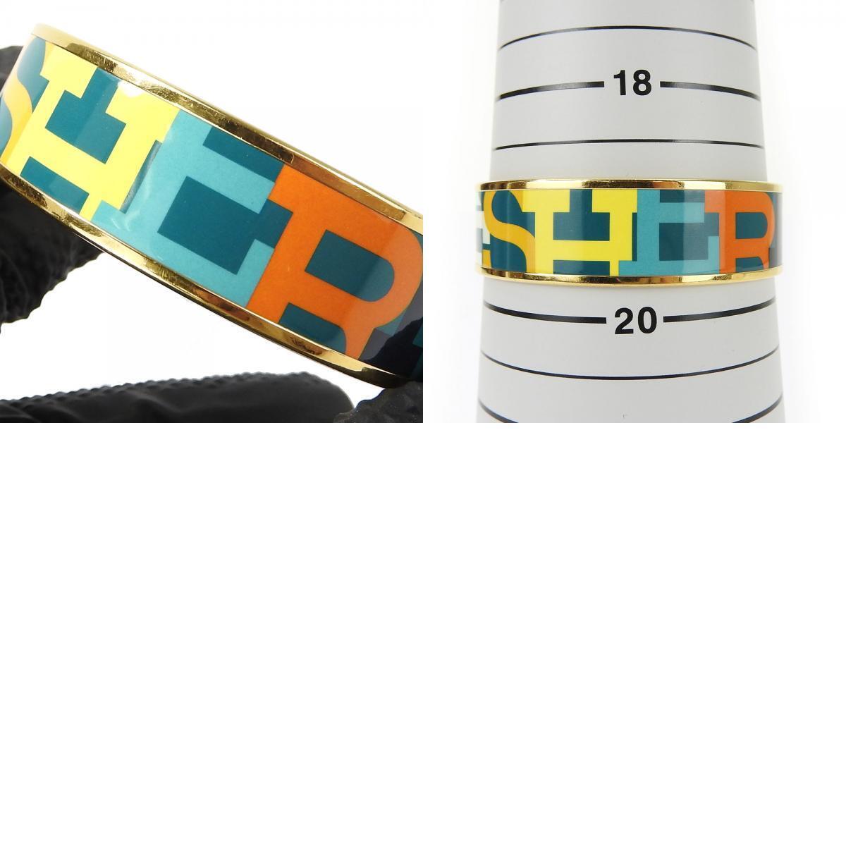 HERMES Émail Bangle ロゴ入り マルチカラー エルメス ブランド バングル レディース メタル フランス