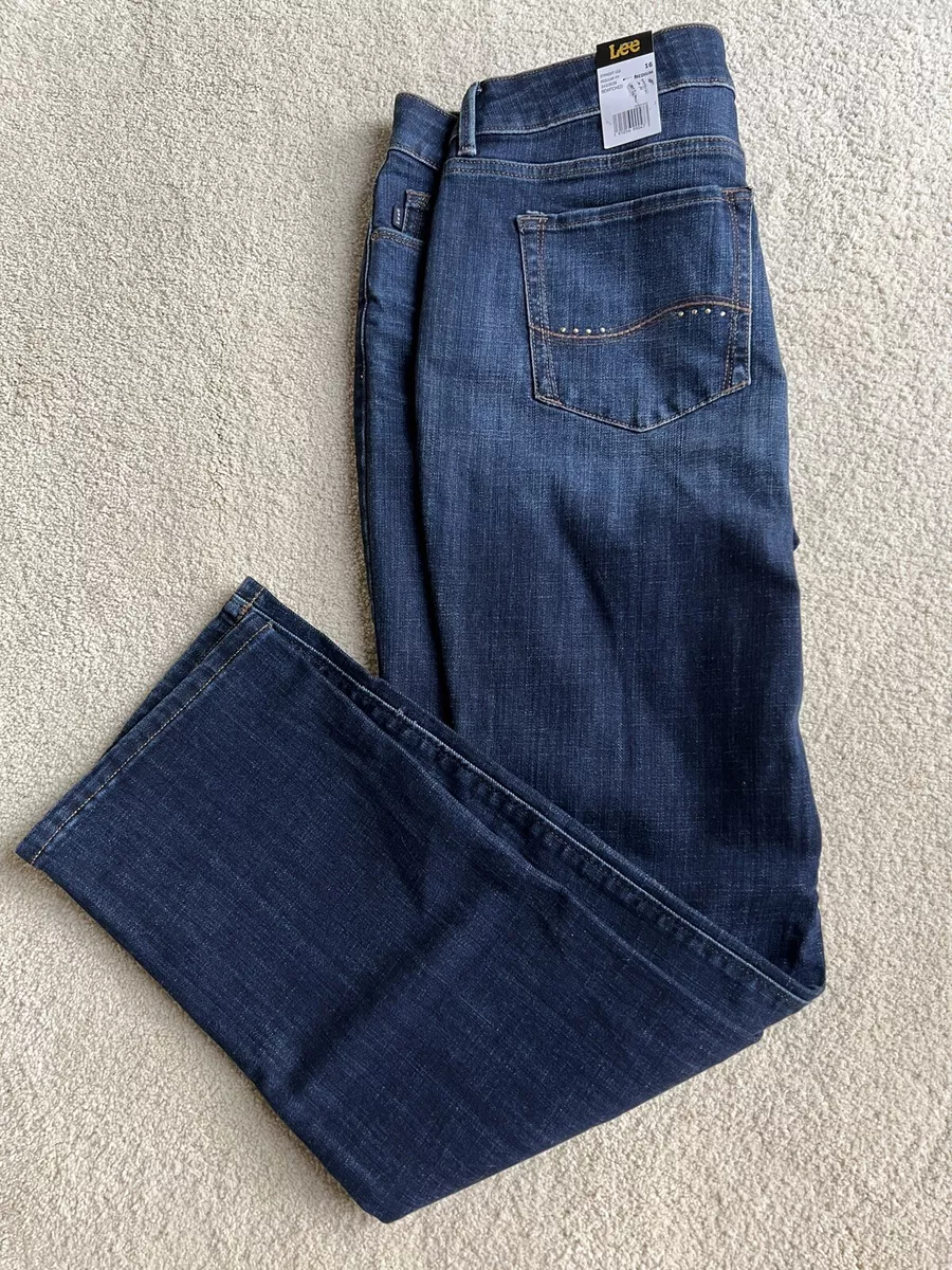 LEE Secretly Shapes NWT Women s Straight Leg Reg Fit Mid Rise Blue