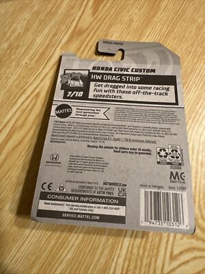 Hot Wheels Honda Civic Custom – HW Drag Strip Edition, Short Card