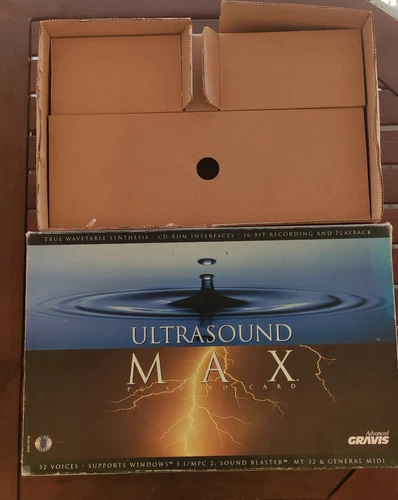 Gravis UltraSound MAX (2.1) , GF1 , ISA sound card, box, documents, cd