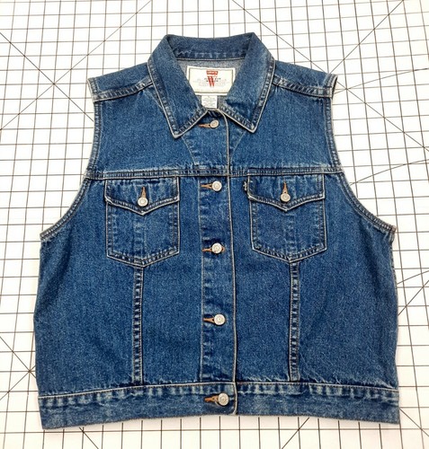 Vintage 80s Levis Denim Vest Womens L 