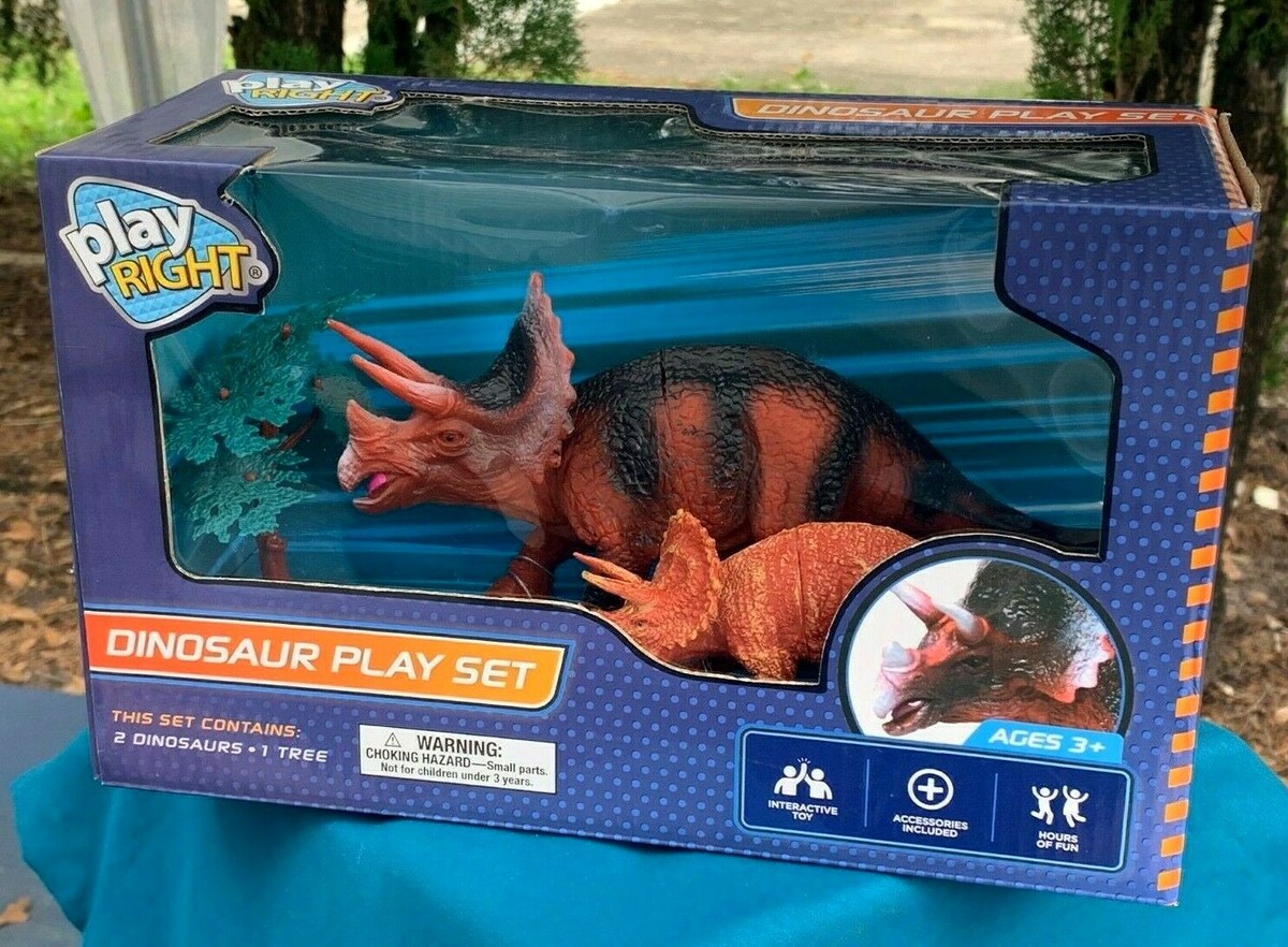Play Right Triceratops 3 Piece Set Dinosaur AWESOME 8.5