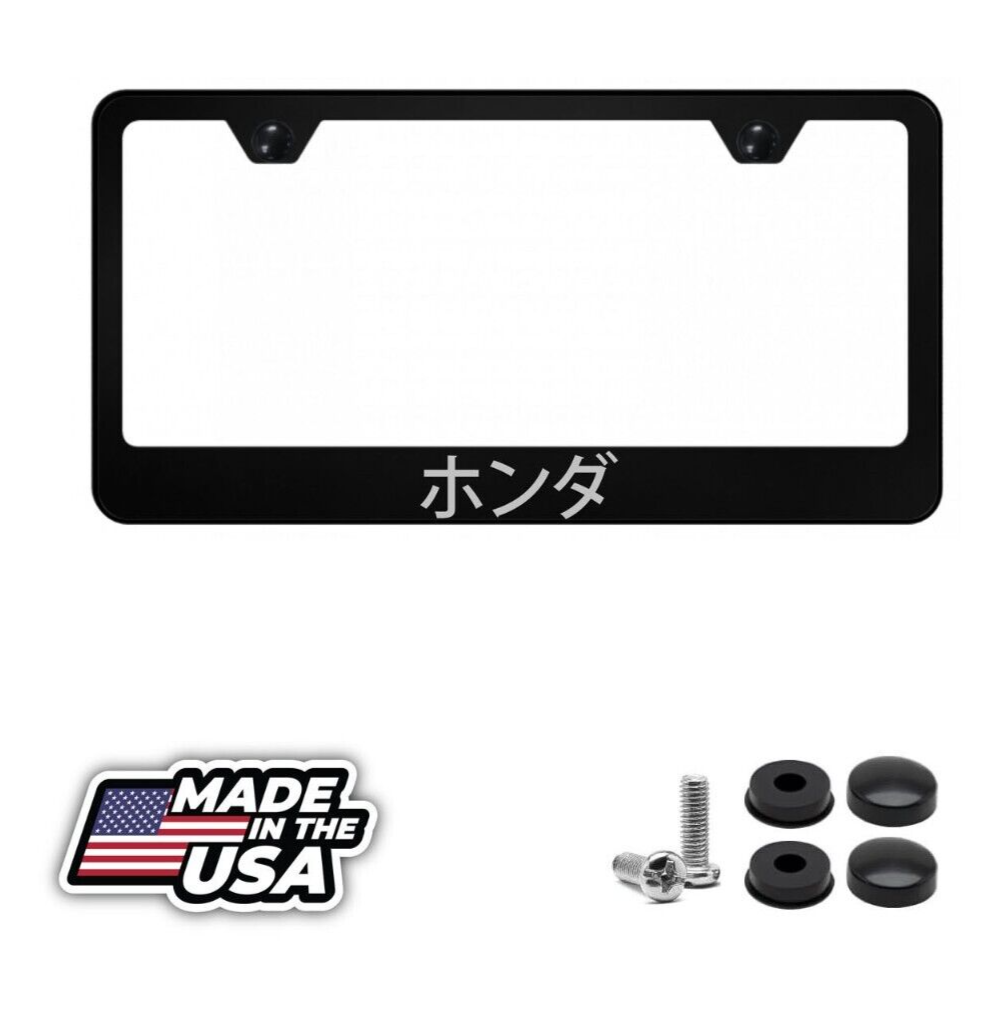Honda in Japanese Premium JDM Laser Engraved Black Metal License