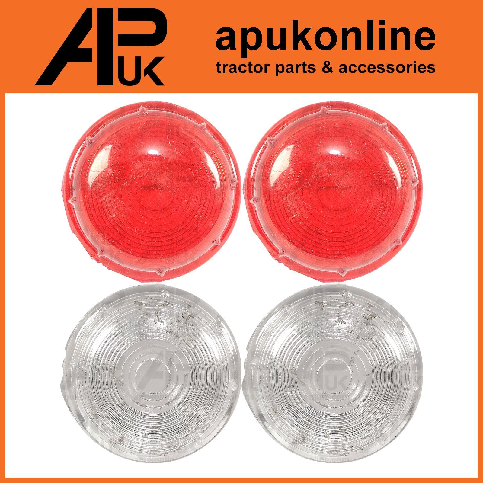 Pair Marker Lenses Red Clear Side Mount Light for Case IH 385 595XL 674 Tractor