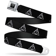 Harry Potter Deathly Hallows Black Webbing Seat Buckle Belt Official Licensed