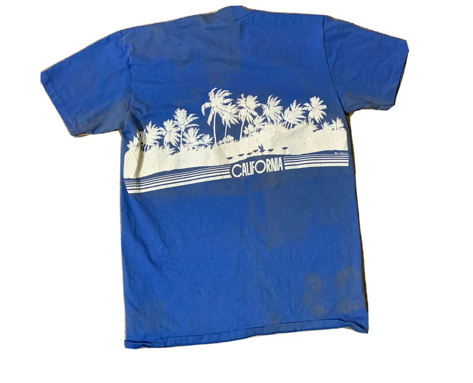 VTG 80S PALM SPRINGS MEN T-SHIRT CALIFORNIA PLAM TREES AND BIRDS MENS SZ L - Image 4 of 4