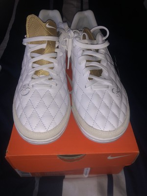 nike tiempo ronaldinho white gold