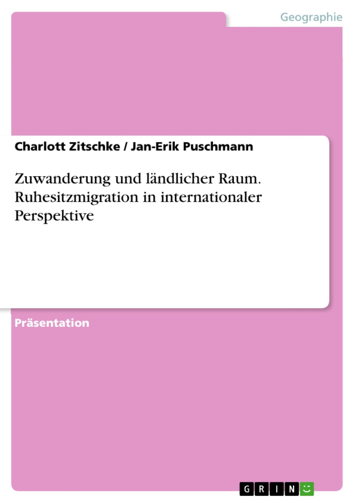 Thumbnail - Zuwanderung Und Ländlicher Raum. Ruhesitzmigration In