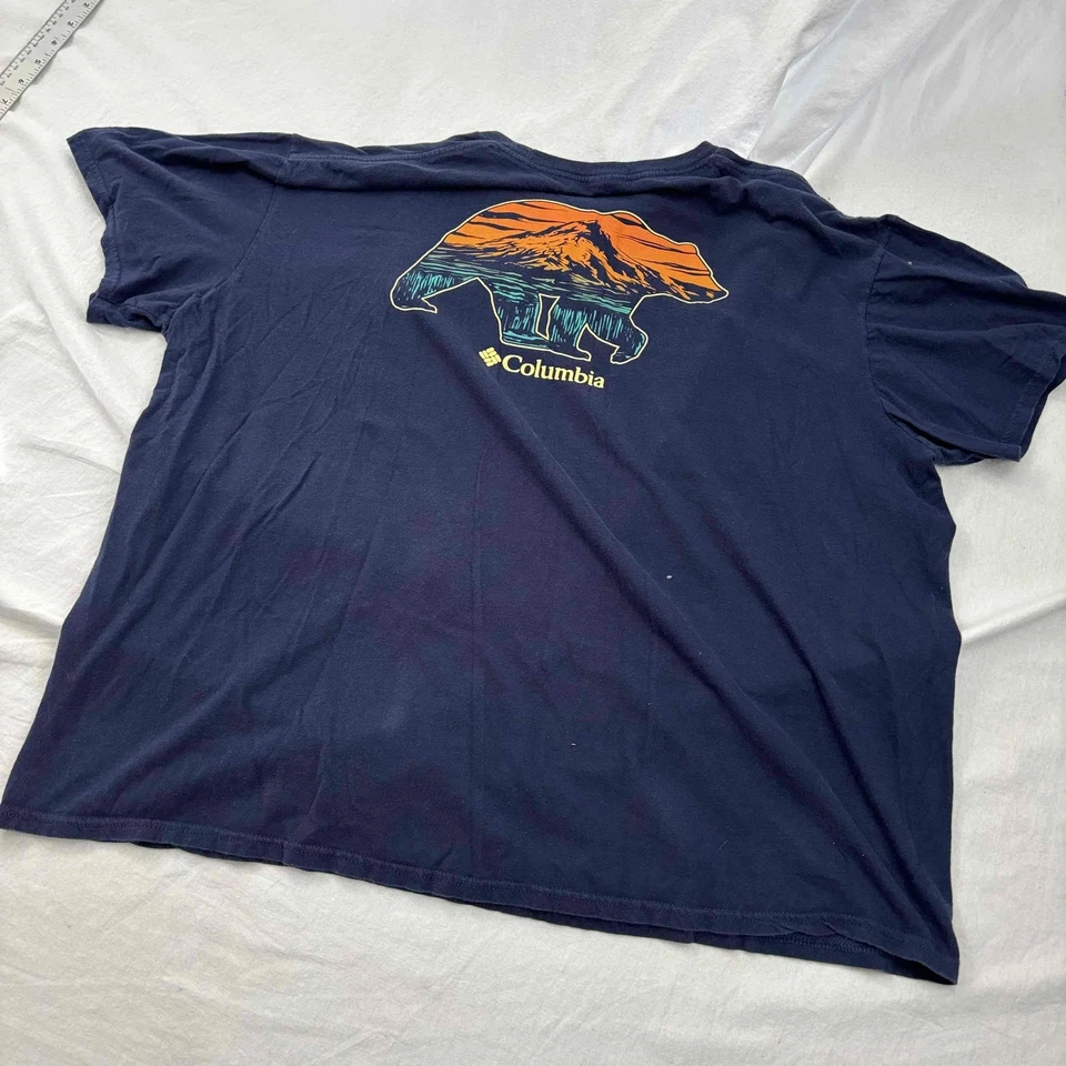 Camiseta Columbia Unisex Oso Azul Estampado Gráfico Manga Corta XXL Foto 4 de 4
