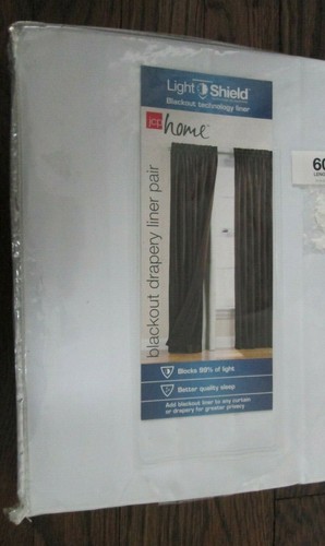 BLACKOUT CURTAIN LINER pair for JC Penney 60 x 60" in white. NEW IN PACKAGE - Picture 2 of 8