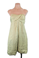 Cache VTG USA MADE 2 Bubble Party Prom Dress Gold Strapless Sweetheart Snakeskin