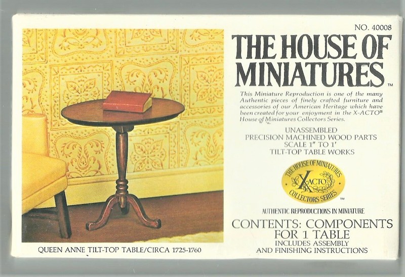 1980 THE HOUSE OF MINIATURES  KIT 40008  QUEEN ANNE TILT-TOP TABLE  1725-60