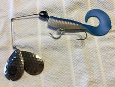 Esox Cobra Viper Muskie Musky Pike Spinnerbait Lure Blue/White UNFISHED