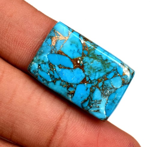 18.75 CT Natürlich Arizona Kupfer Blau Türkis Lose Kissen Form Cabochon - Picture 3 of 5
