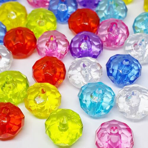 50pcs Mixed Colour Acrylic Faceted Rondelle Beads 10mm - B719796 - Picture 1 of 6