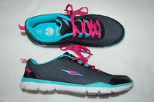 Girls Tennis Shoes BLACK TURQUOISE PINK Athletic AVIA DIVERSION Running SIZE 6