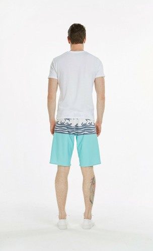 Pantalones Cortos Hawaiianos Resaca Hombres en Honu Turtle Wave Turquesa - Imagen 9 de 9