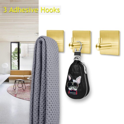 5in1 Handtuchhalter haken Wand halterung Gewand haken Badezimmer Gold - Bild 5 von 6