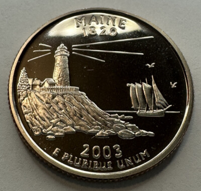 ミュージシャン US 50 STATE 25cent COLLECTION 2003-S Maine State Quarter Gem PROOF 25cent Coin from Mint
