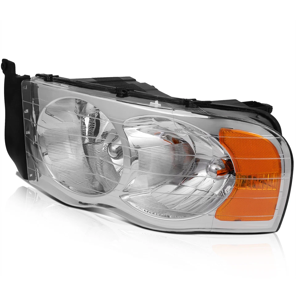Conjunto de faros para camioneta Dodge Ram 2002-2005 carcasa cromada reemplazo Foto 4 de 4