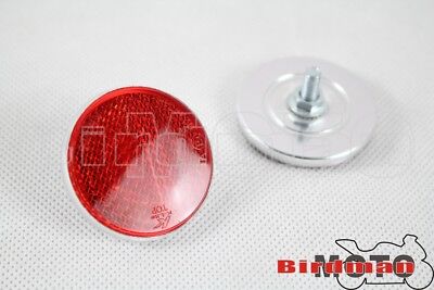 2pcs Round Red Reflective Reflector Universal For Motorcycle ATV Dirt Bike Truck