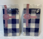 Osnaburg Cloth Napkins Furio Home Blue checkered New 2 Packages 4 total 17 X 17