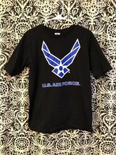 Bayside made in the USA black Air Force t shirt unisex size M