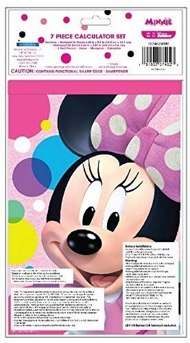 Disney Minnie Mouse Stationery Set with Calculator, Notepad, Pencils, Sharpener - Image 4 of 4