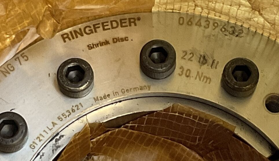 RINGFEDER RfN 4005 NG 75 SHRINK DISC 22 LB.FT 30Nm 06439632NG75 eBay