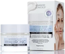 Advanced Clinicals Moisture Boost Hyaluronic, Extra Dry Skin Gel Cream, 2 oz