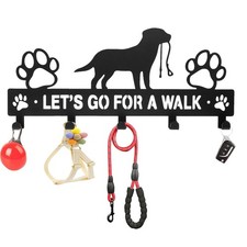 5-Hooks Dog Leash Holder for Wall  Dog Accessory Holder  Metal Key Holder Lea...
