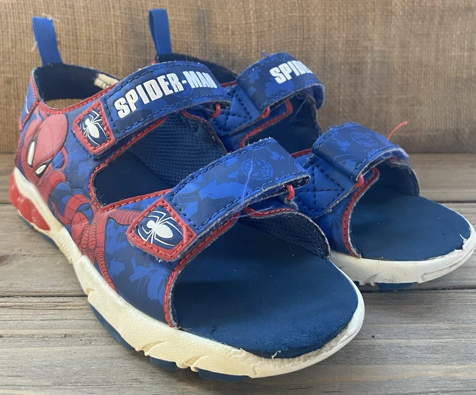 Marvel Spider-Man Light Up Sandals Boy Size 12 Summer Beach Comfort - Image 2 of 4